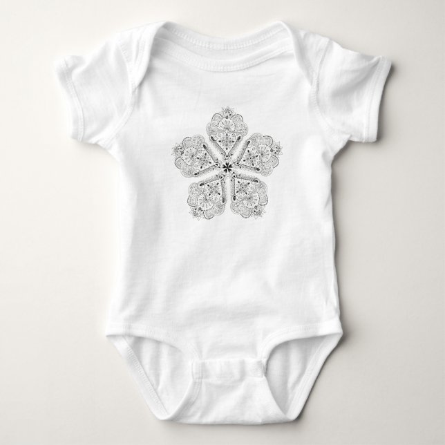 T-shirt Fleur Artsy de Boho illustrée belle par main (Devant)