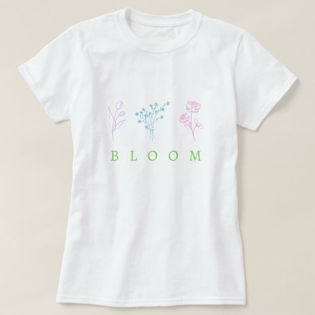 T-shirt Fleur avec de minuscules fleurs (Design devant)