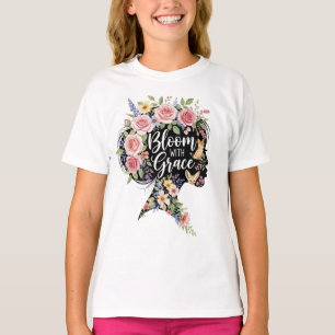 T-shirt Fleur avec Grace Elégant Floral Inspirational Art
