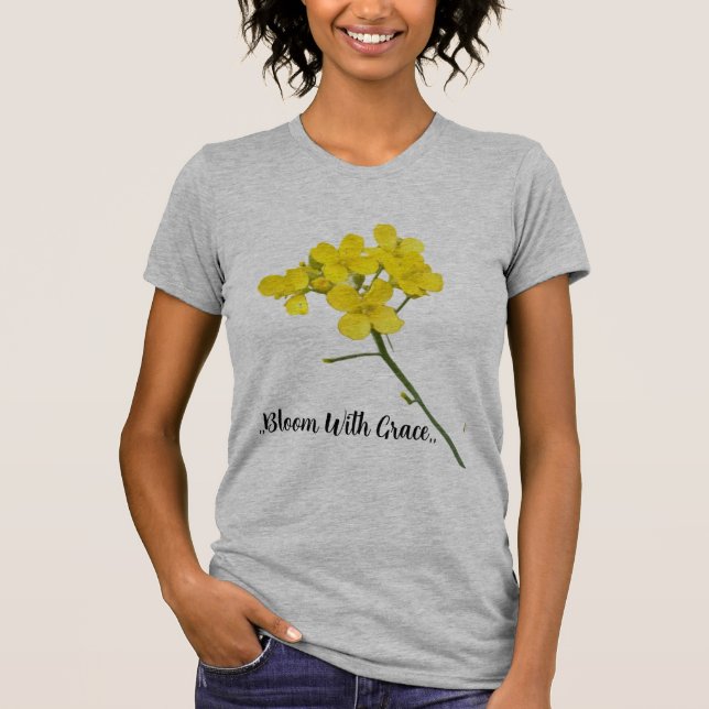 T-shirt "Fleur avec grâce : Fleur de moutarde Desi (Devant)