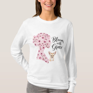 T-shirt Fleur avec grâce - Floral Femme Silhouette Design
