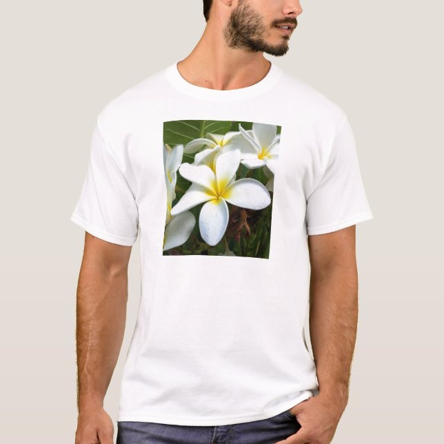 T-shirt Fleur blanche de Plumeria d'Hawaï (Devant)