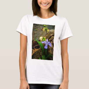 T-shirt Fleur blanche pourpre bleu Iris