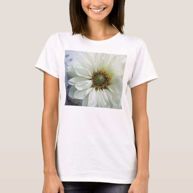 T-shirt Fleur blanche sur musique (Devant)