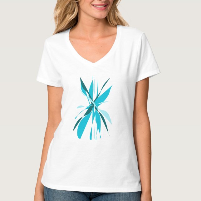 T-shirt Fleur bleue Abstraite (Devant)