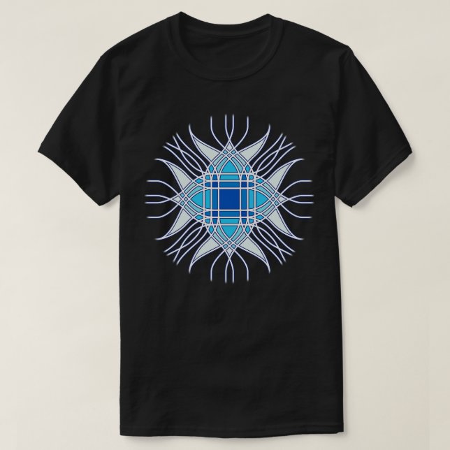 T-shirt Fleur bleue abstraite (Design devant)