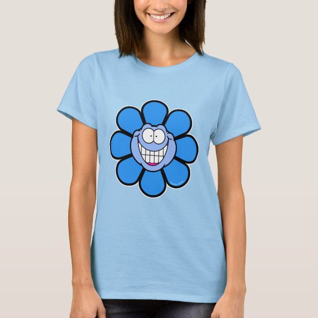 T-Shirt Fleur Bleue Joyeuse (Devant)
