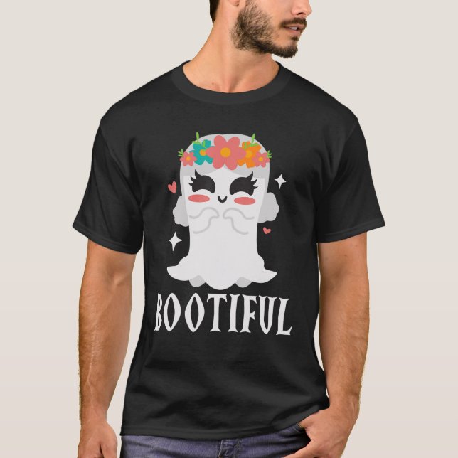 T-shirt Fleur Boitier Ghost Cute Kawaii Halloween Costum (Devant)
