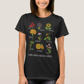 T-shirt Fleur Botanique Où L'On Plante