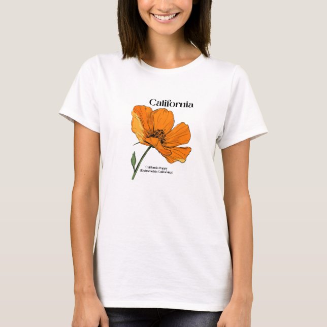 T-shirt fleur californienne pour femmes (Devant)