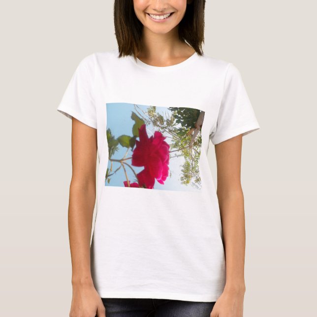 T-shirt Fleur céleste : Un Rose contre le ciel (Devant)
