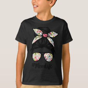 T-shirt Fleur chignon désordonné femmes vie de maman cheve