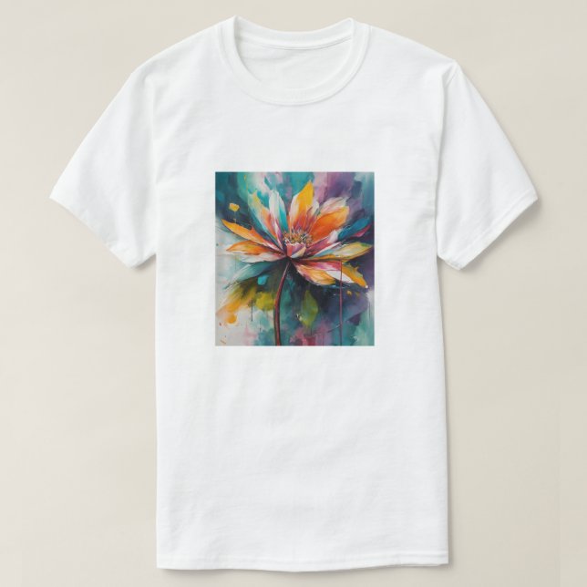T-shirt "Fleur chromatique : Art Abstrait" (Design devant)