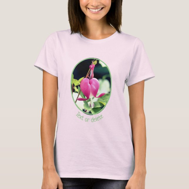 T-shirt Fleur coeur à saignement rose unique personnalisée (Devant)