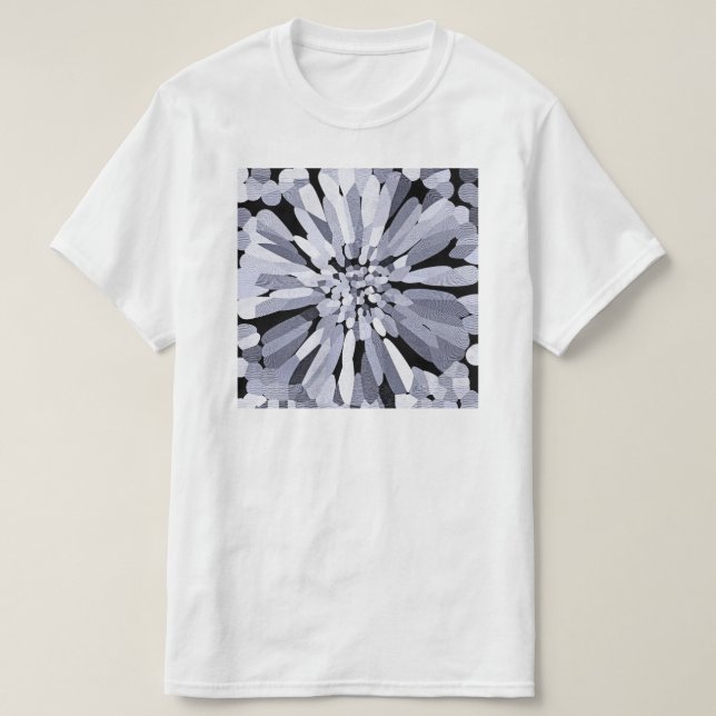 T-shirt Fleur Confetti en noir et blanc (Design devant)