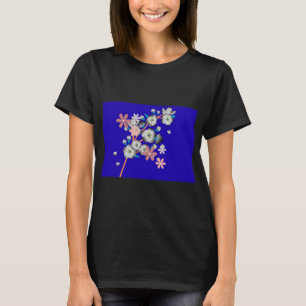 T-shirt Fleur Cosmique Art Galaxie Nébuleuse - Éthérée