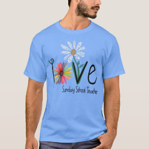 T-shirt Fleur Daisy Daisy Flower dimanche enseignant