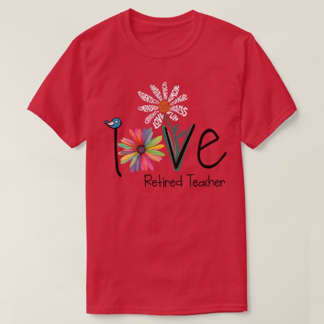 T-shirt Fleur Daisy Love Professeur Retraité Premium  (Design devant)