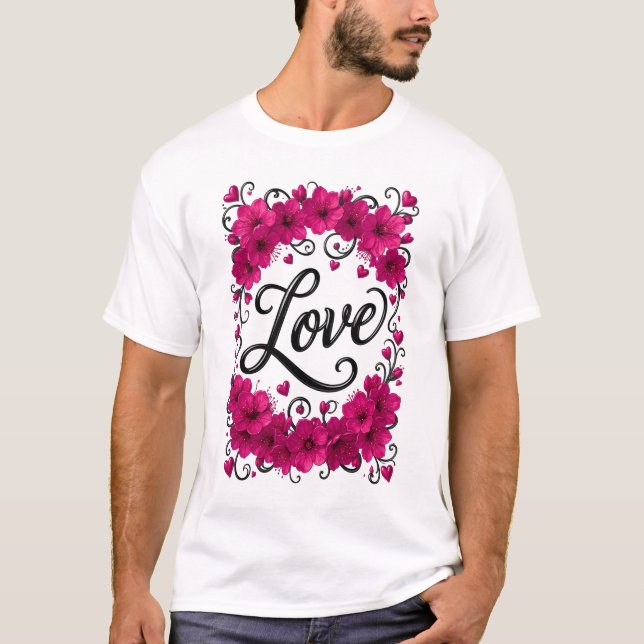 T-shirt Fleur d'amour colorée (Devant)
