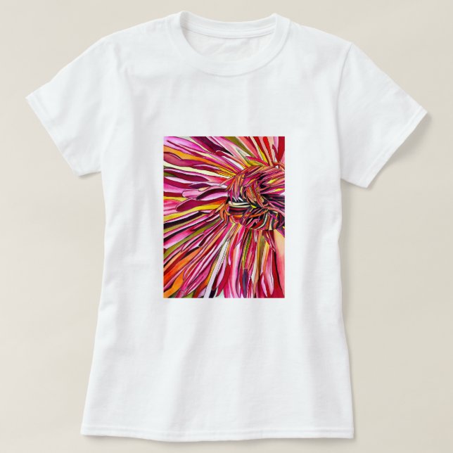 T-shirt Fleur d'aquarelle Chrysanthemum (Design devant)