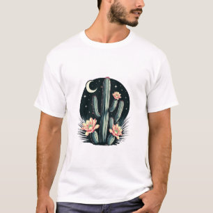 T-shirt Fleur de cactus nocturne