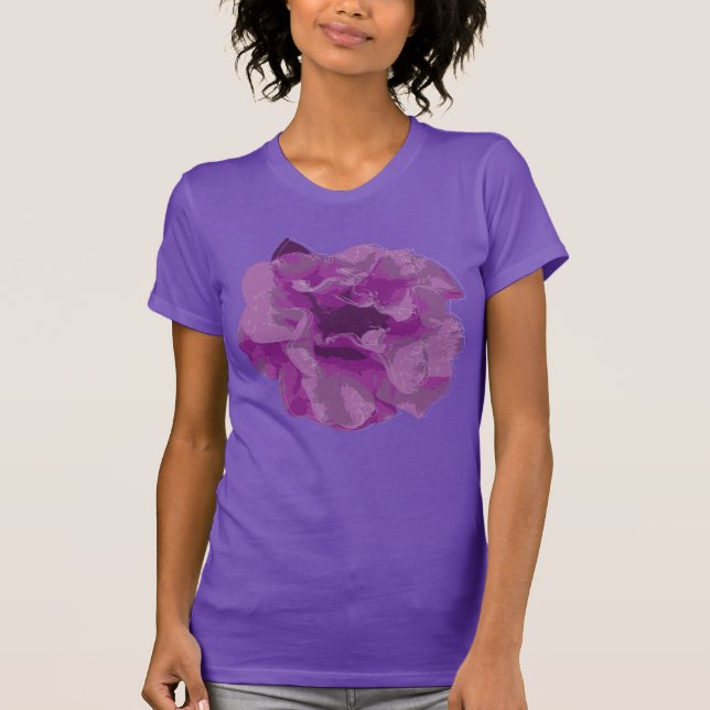 T-Shirt Fleur de Camélia Violet Moderne (Devant)