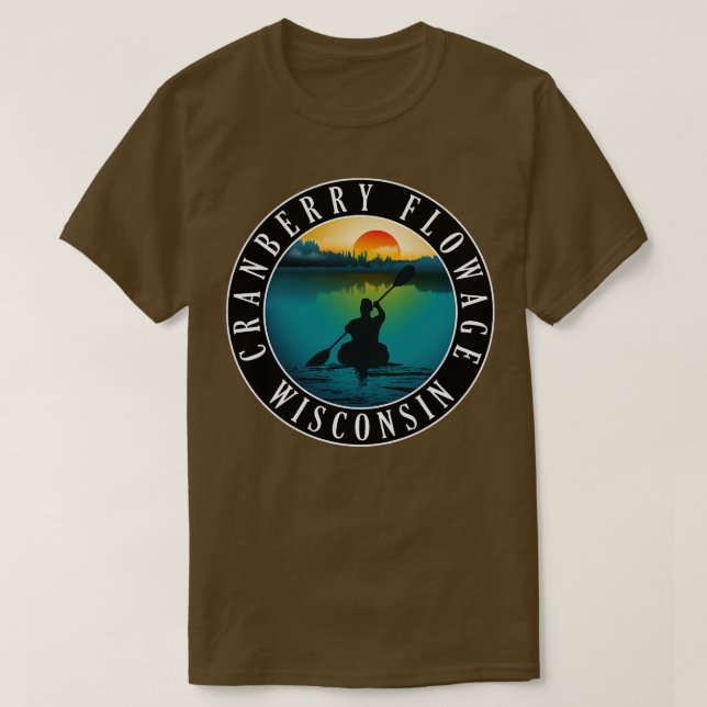 T-shirt Fleur de canneberge Wisconsin Kayaking (Design devant)