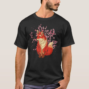 T-shirt Fleur de cerisier de la forêt Sakura Nature Fox