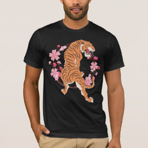 T-shirt Fleur de cerisier de tigre sakura japonais