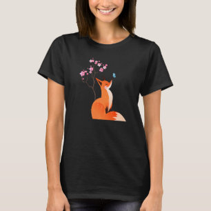 T-shirt Fleur de cerisier japonais et papillon de mignonne