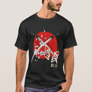 T-shirt Fleur de cerisier japonaise ancienne Samurai Katan