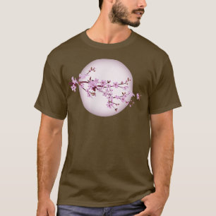 T-shirt Fleur de cerisier Sakura japonaise au clair de lun
