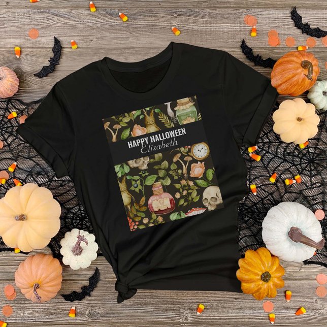 T-shirt Fleur de champignon Plante de crâne Halloween Abst (Créateur téléchargé)