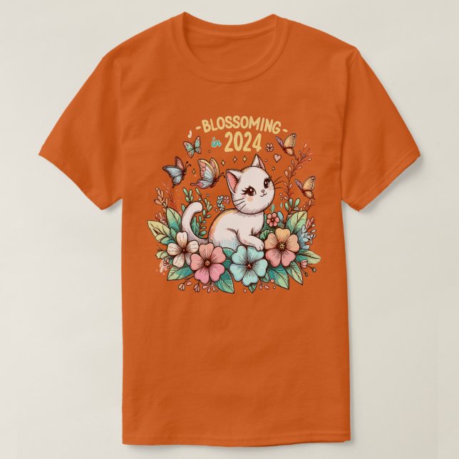 T-shirt Fleur de chat (Design devant)