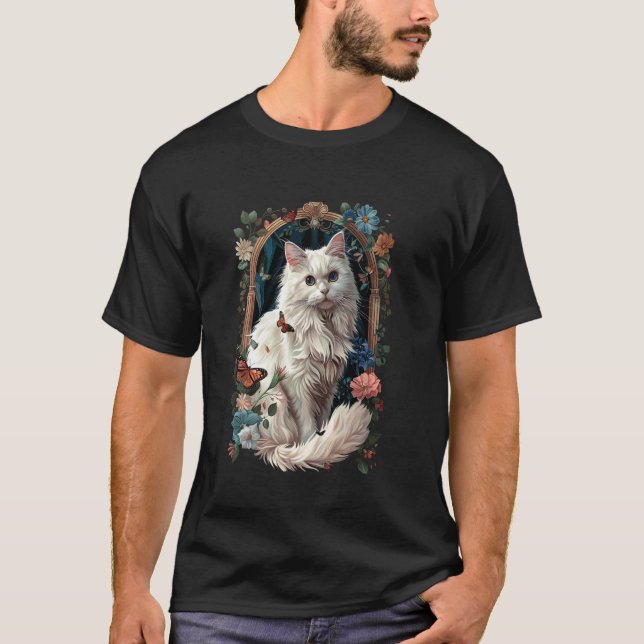 T-shirt Fleur de chat angora turc (Devant)