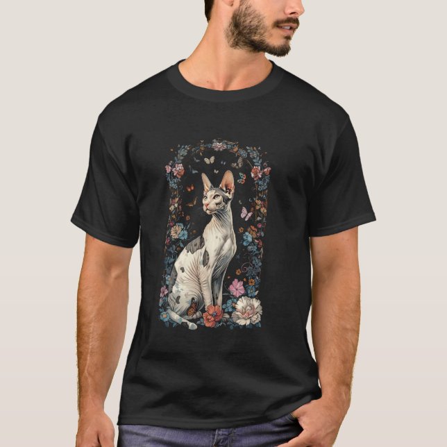 T-shirt Fleur de chat Cornish Rex (Devant)