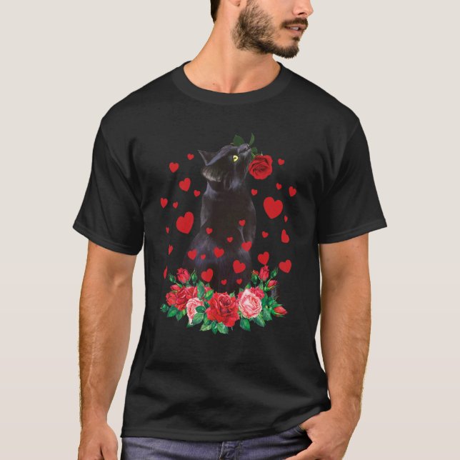 T-shirt Fleur de chat Valentines Jour Cute Kitten Kitty Lo (Devant)