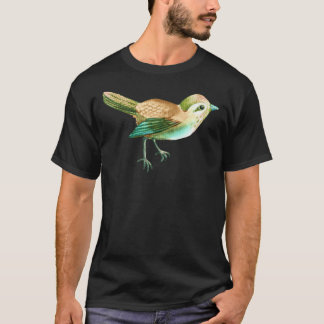 T-shirt Fleur de Chestnut Songbird Sur Sage Green