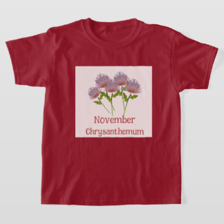 T-shirt Fleur de chrysanthème d'enfants Anniversaire de no
