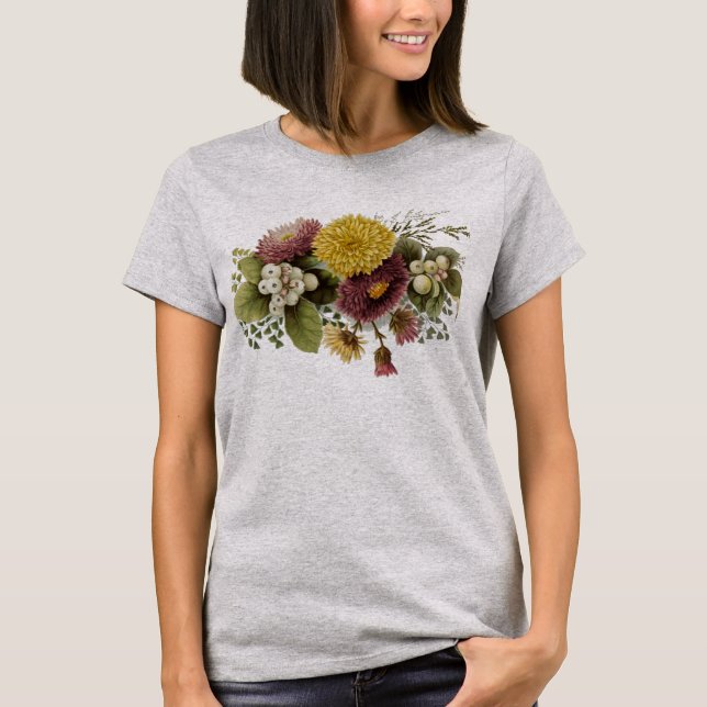 T-shirt Fleur de chrysanthème mère florale (Devant)