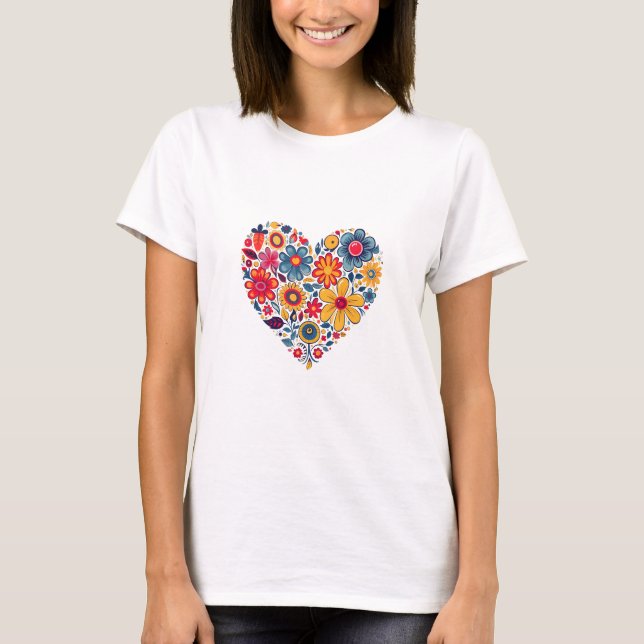 T-shirt Fleur de coeur (Devant)