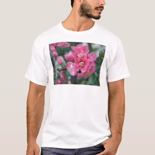 T-shirt Fleur de Cognassier à fleurs roses de printemps (Devant)