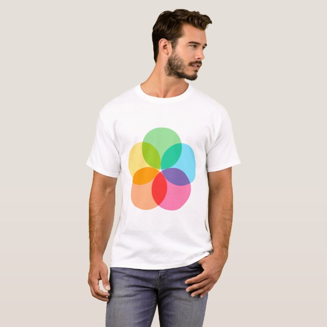 T-shirt Fleur de couleur (Devant entier)