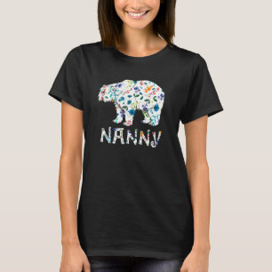 T-shirt Fleur de famille jumelée à l'ours nounou