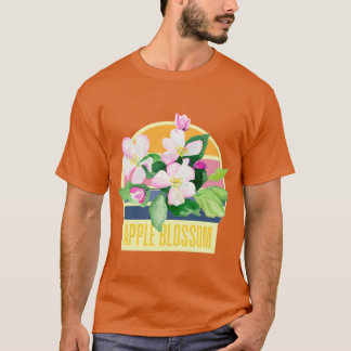 T-shirt Fleur de Fleur d'Arkansas State Apple Watercolor