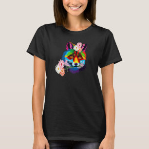 T-shirt Fleur de Fox colorée mignonne