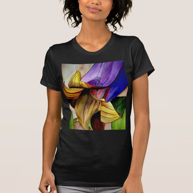 T-shirt Fleur de Fritillaire peinture originale aquarelle (Devant)