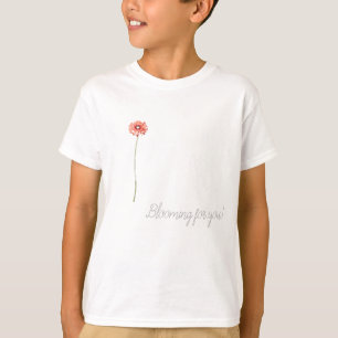 T-shirt Fleur de Gerbera Rouge Pâle