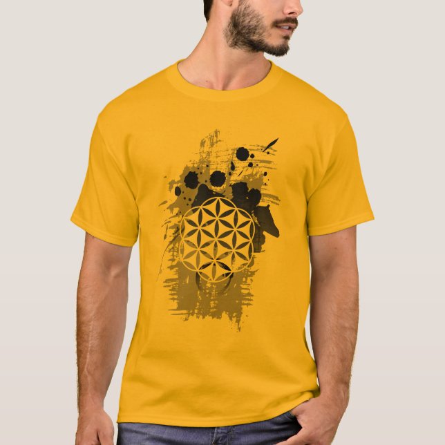 T-shirt Fleur de grunge de la vie (Devant)