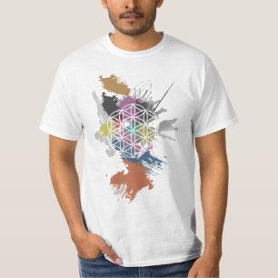 T-shirt Fleur de la peinture grunge de la vie